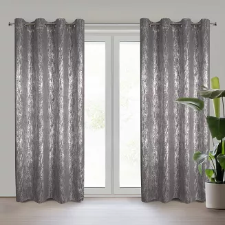 Zasłona gotowa na przelotkach ELISE 140x250 Eurofirany stalowy