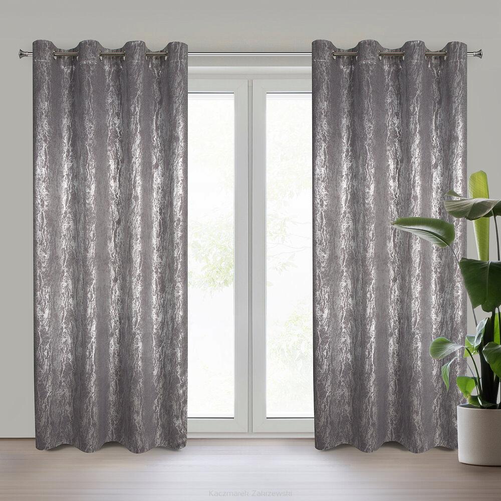 Zasłona gotowa na przelotkach ELISE 140x250 Eurofirany stalowy