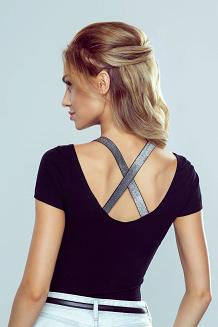 Bluzka damska z krótkim rękawem Meg czarna