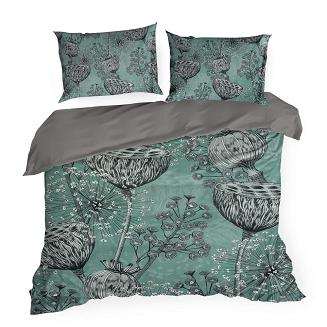 Pościel satynowa ZOJA 200x220 Eurofirany miętowy/stalowy