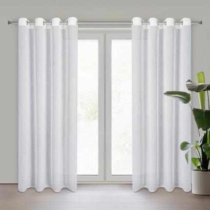 Firana gotowa na przelotkach ANIA 140x250 Eurofirany biała z błyszczącą nicią