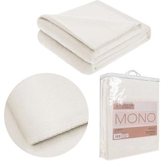 Koc bawełniano-akrylowy MONO 150x200 kremowy