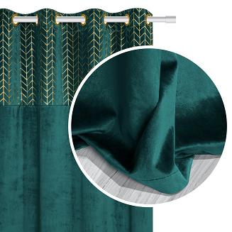 Turkusowa Zasłona Welurowa 140x250 Nord