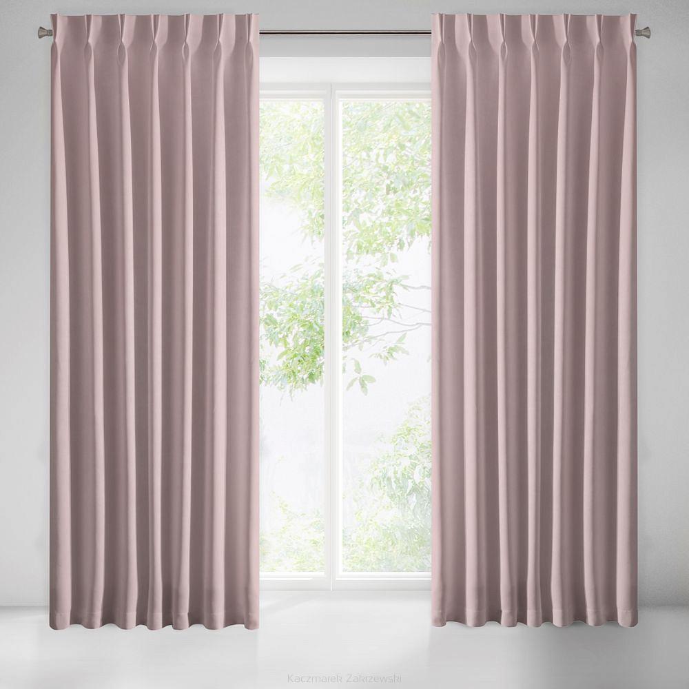 Zasłona gotowa na szelkach INES 140x270 Eurofirany różowy