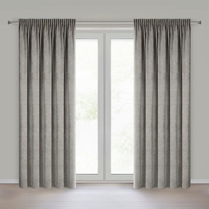 Zasłona gotowa na taśmie NESKA 140x270 Eurofirany beżowa o szenilowej strukturze