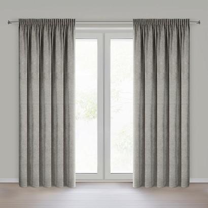 Zasłona gotowa na taśmie NESKA 140x270 Eurofirany beżowa o szenilowej strukturze