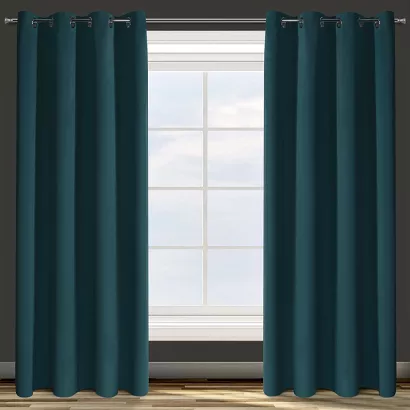 Zasłona gotowa na przelotkach PARISA 140x250 Design91 ciemnoturkusowa