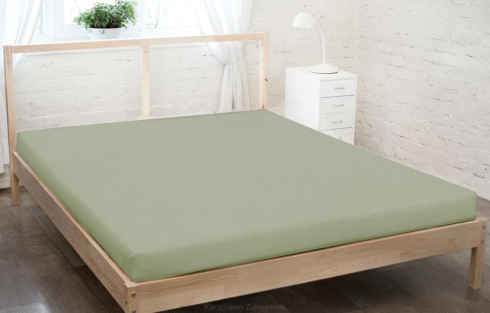 Prześcieradło jersey z gumką 90x200 oliwkowy
