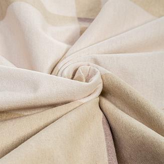 Pościel flanelowa KRATA 200x220 beżowa biała brązowa krata