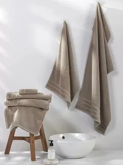Ręcznik bawełniany o ryżowej strukturze Loren 50x90 mocca