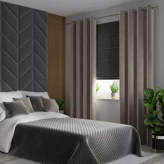 Narzuta dekoracyjna VELVI 220x240 pikowana w geometryczny wzór antracytowa