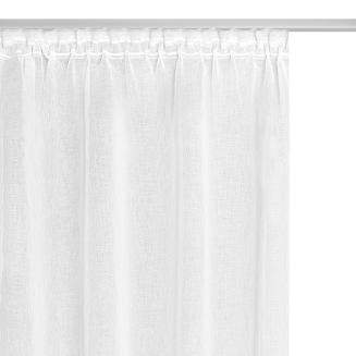 Firana gotowa na taśmie STONE 300x270 biała z ozdobną taśmą