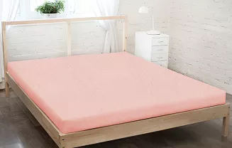 Prześcieradło frotte z gumką 180x200 jasny łososiowy GRUBE