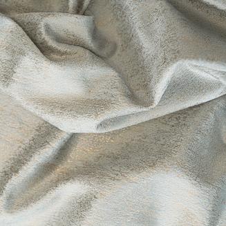 Zasłona gotowa na przelotkach ELEONORA 140x250 pastelowy szary ze złotym nadrukiem