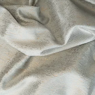 Zasłona gotowa na przelotkach ELEONORA 140x250 pastelowy szary ze złotym nadrukiem