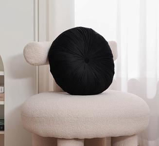 Poszewka dekoracyjna Soft welurowa czarna okrągła