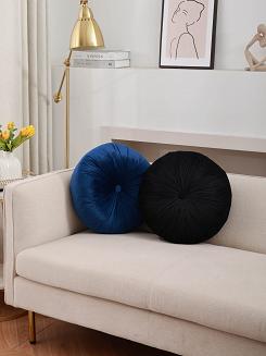 Poszewka dekoracyjna Soft welurowa czarna okrągła