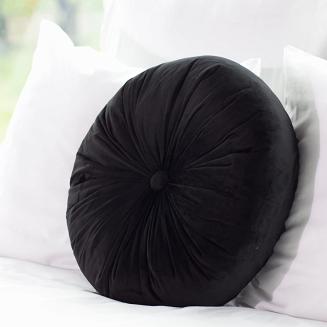 Poszewka dekoracyjna Soft welurowa czarna okrągła