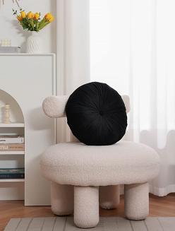 Poszewka dekoracyjna Soft welurowa czarna okrągła