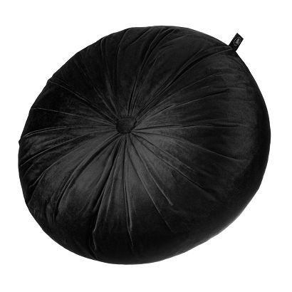 Poszewka dekoracyjna Soft welurowa czarna okrągła