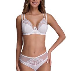 Biustonosz sportowy z koronką Soft AV 2199 miękki biały