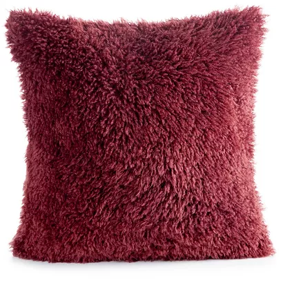 Poszewka dekoracyjna PLUSH 45x45 Eurofirany burgundowa futrzana