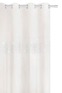 Zasłona gotowa na przelotkach Shiny 140x250 welurowa z kryształkami biała