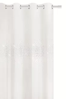 Zasłona gotowa na przelotkach Shiny 140x250 welurowa z kryształkami biała