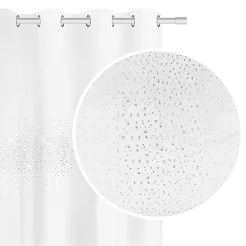 Zasłona gotowa na przelotkach Shiny 140x250 welurowa z kryształkami biała