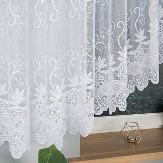 Firanka żakardowa gotowa na żabki JOWITA 500x150 biała