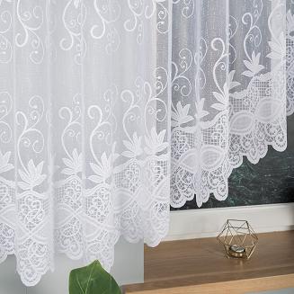 Firanka żakardowa gotowa na żabki JOWITA 500x150 biała