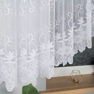 Firanka żakardowa gotowa na żabki JOWITA 500x150 biała