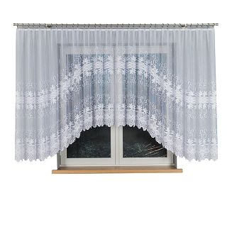 Firanka żakardowa gotowa na żabki JOWITA 500x150 biała