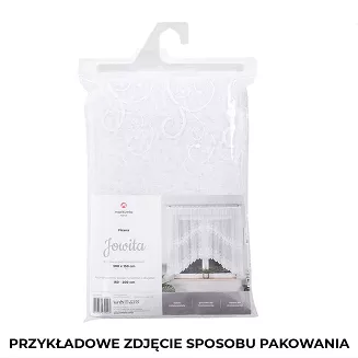 Firanka żakardowa gotowa na żabki JOWITA 500x150 biała