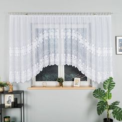 Firanka żakardowa gotowa na żabki JOWITA 500x150 biała