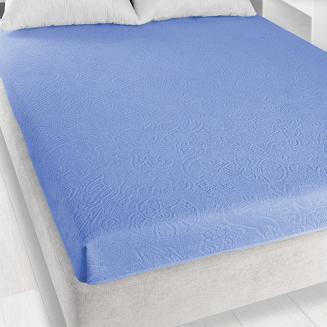 Prześcieradło frotte bez gumki Tulipan 175x220 ZWOLTEX niebieski GRUBE