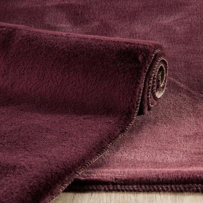 Dywanik łazienkowy MARCELO 50x70 Eurofirany bordowy o strukturze futerka