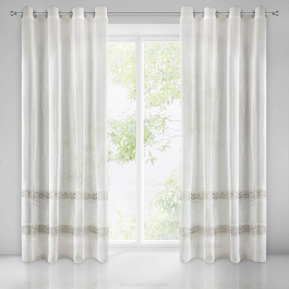 Firana gotowa na przelotkach ANNE 140x270 Eurofirany biały