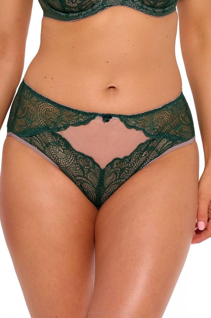 Figi damskie z koronką i tiulem Rikke 1268 zielone
