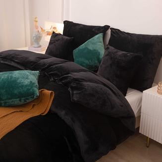 Pościel z mikrofibry MIŚ Cozy 160x200 czarna