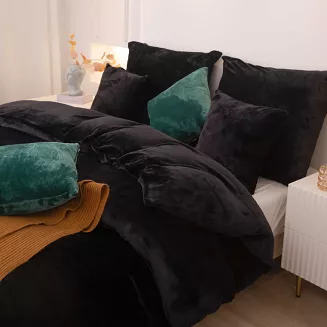 Pościel z mikrofibry MIŚ Cozy 160x200 czarna