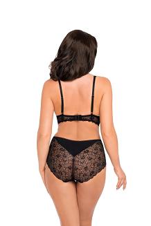 Figi damskie z wysokim stanem i koronką kod 190/1 czarne