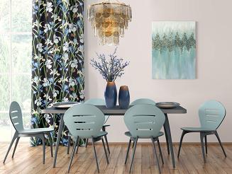 Zasłona gotowa na przelotkach MAJA 140x250 Eurofirany niebieski