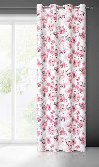 Zasłona gotowa na przelotkach CAREN 140x250 Eurofirany biały/pudrowy