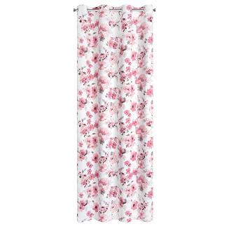 Zasłona gotowa na przelotkach CAREN 140x250 Eurofirany biały/pudrowy