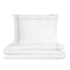 Pościel bawełniana Retro 200x220 biała z koronką Mini