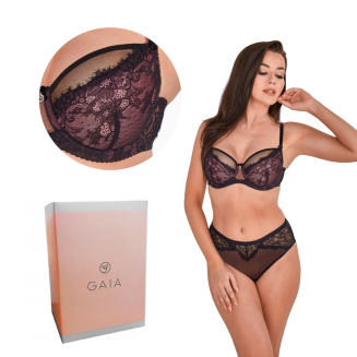 Biustonosz GAIA Semi-Soft Nicola 1206 półusztywniany czarno-różowy