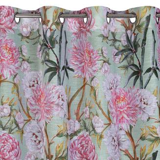 Zasłona gotowa na przelotkach NYDIA 140x250 Eurofirany miętowy/różowy