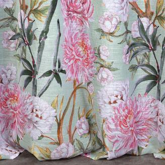 Zasłona gotowa na przelotkach NYDIA 140x250 Eurofirany miętowy/różowy