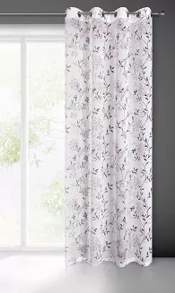 Firana gotowa na przelotkach FIONA 140x250 Eurofirany biały/fiolet